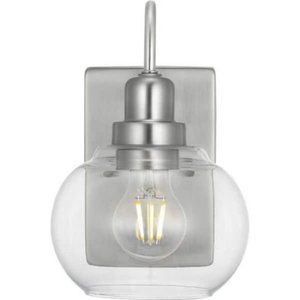 Home Decorators Collection Halyn 1-Light Brushed Nickel Indoor Wall Sconce